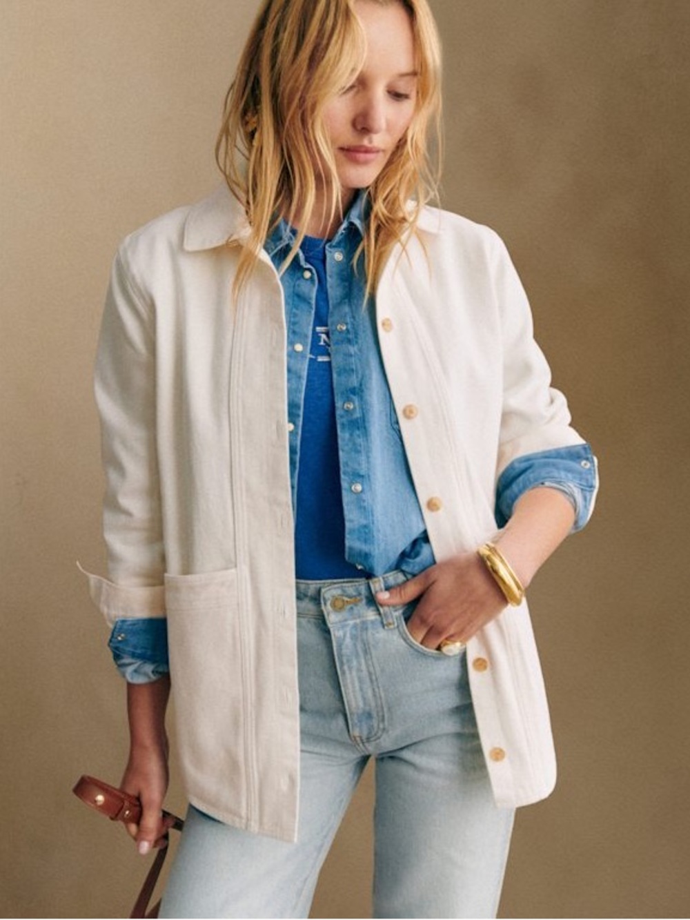 Sézane Will Jacket Ecru Size M (Runs Small – Fits Like S)